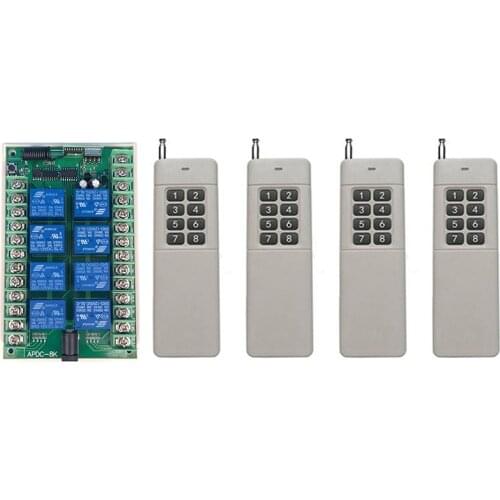 3000m DC 2V 24V 8CH 8 CH Wireless Remote Control LED Light Switch Relay Output Radio RF Transmitter And 315/433 MHz Receiver