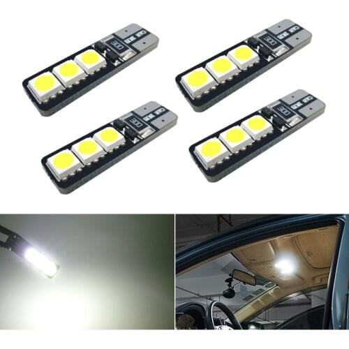 4x Car T10 Canbus Error free W5W 168 194 Car motorcycle LED Reading Mirror License Plate Width light 12V white warm white