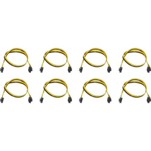 8Pcs 6 Pin PCI-E to 8 Pin (6+2) PCI-E (Male to Male) GPU Power Cable for HP Server Breakout Board Graphic Cards Mining