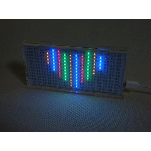 AS1216 LED Music Spectrum Display Screen MCU DIY Electronic Production Light Cube Kit