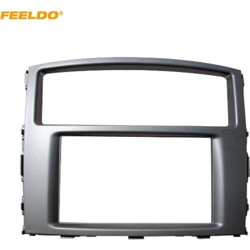 FEELDO Car 2Din Panel Fascia Frame For Mitsubishi Pajero Shogun Montero 2007+Stereo DVD Radio Dash Mount Installation Face Frame