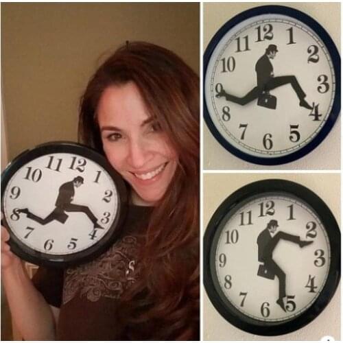 British Comedy Inspired Ministry Of Silly Walk Silent Wall Clock Comedian Home Decor Novelty Wall Watch Funny Walking Mute Clock