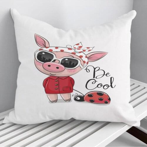 Be Cool Pig Throw Pillows Cushion Cover On Sofa Home Decor 45*45cm 40*40cm Gift Pillowcase Cojines Dropshipping
