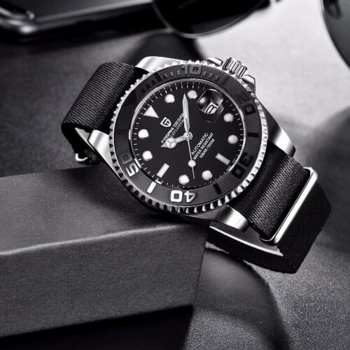 New PAGANI Water Ghost Series Classic Blue Dial Luxury Men Automatic Watches Stainless Steel 100m Waterproof Mechanical Watch