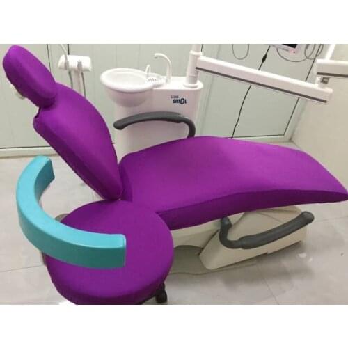 Bright Purple 4Pcs/lot Dental Unit Chair Cover Cloth Dentist Stool Protector Sleeves Washable Thick Clothe 4 Parts