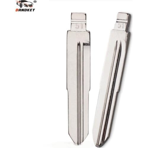 Dandkey NO.51 Metal Blank Uncut Flip KD Remote Key Blade Type #51 For Chery A5 A3 Tiggo Fob Replacement