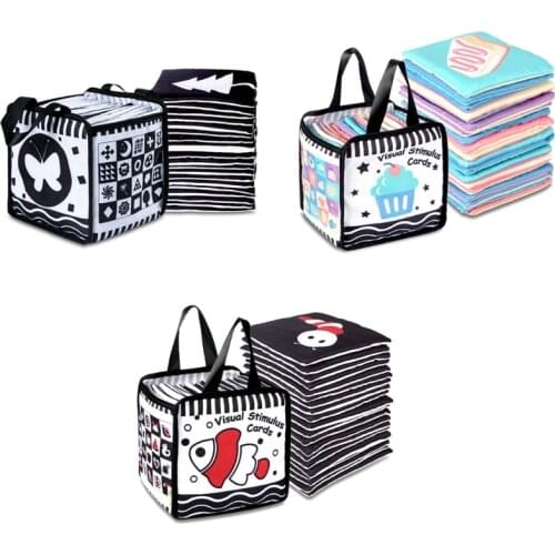 XXFE Baby Book Brain Developmental Cloth Book w/ Animal Theme Squeak & Tearproof Educational Reading Book Ideal Toddler Gift