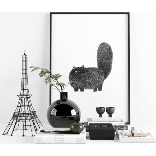 Nursery Animals Painting on The Wall Fashion Woman Take Pet Dog Decor for Home Waterproof Canvas Material Unframe