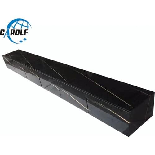 Cheap Price TV Cabinet Modern Black Marble TV Stand Table With 6 Drawers Storage