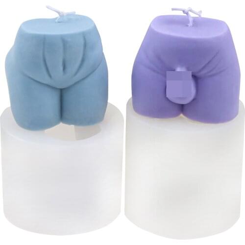 3D Hip Candle Mould Lady Butt Man Hip Handmade Aromatherapy Epoxy Resin Wax Soap Making Supplies Foodgrade Silicone Mold