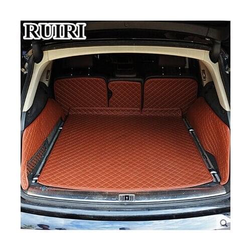 Good quality! Special car trunk mats for Audi Q7 5 seats 2014-2006 durable luggage mat boot carpets cargo liner mats for Q7 2013
