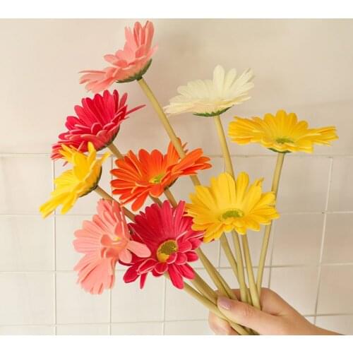 Simulation PU Gerbera Artificial Flowers Arrangement Materials for Home Decoration Party Flower Wall Wedding Fake Flower Garland