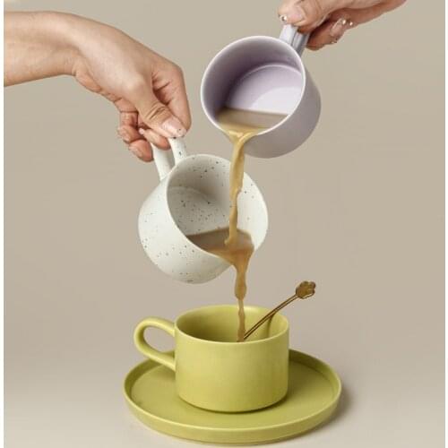 Ceramics High-grade Mug3-piece Set Breakfast Oats Milk Coffee Mug Home Kitchen Coffee Handgrip Cup Teacup Girl Gift