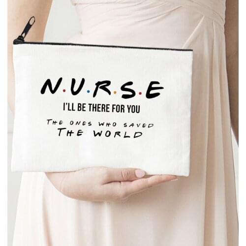 Nurse Print Cosmetic Bag Women Make Up Bag Travel Toiletries Storage Pouch Fashion 2021 Clutch Purse Student Pencil Case