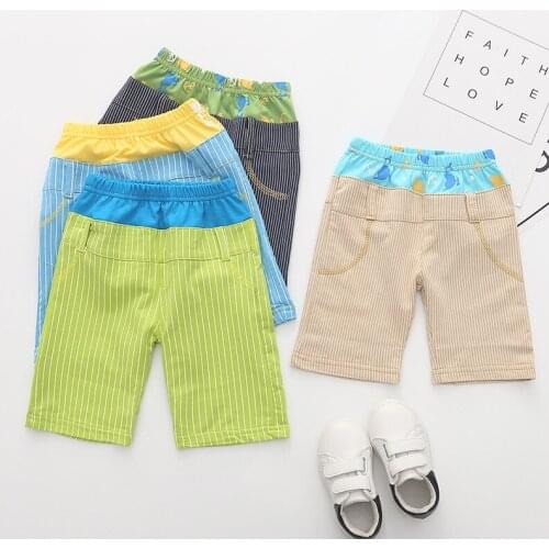 Summer Casual Stripe Beach Shorts Kids Clothing Cotton Baby Boys Girls Shorts Beach Wear Sporthose Infants