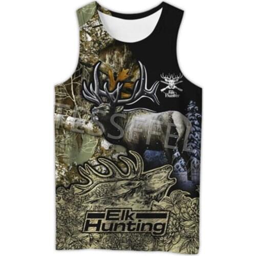 Tessffel 3D Printed Deer Hunting Hunter Forest Animal Summer Vest Harajuku Street Casual Clothing Top Style8