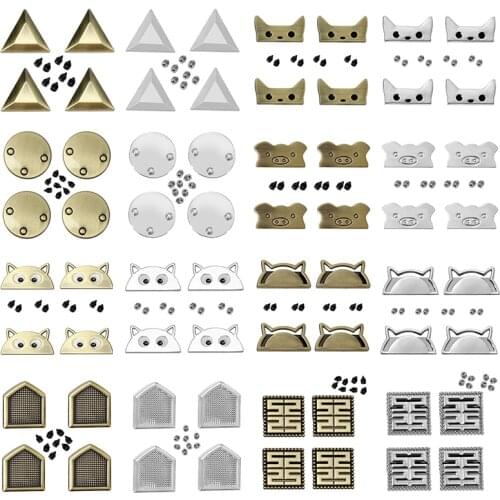 LMDZ Various Shapes Button Leather Luggage Signs Metal Jeans and Other DIY Decorative Cartoon Buttons Hardware Accessories