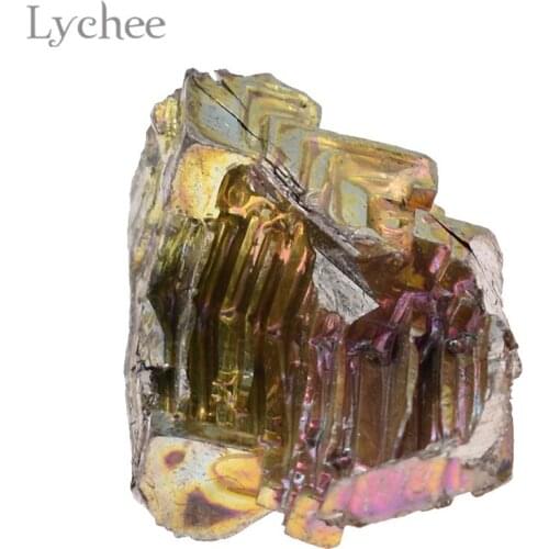 Lychee Life 10g Rainbow Bismuth Mineral Miniature Crystal Gemstone Home Decoration