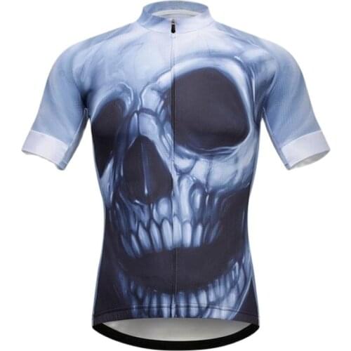 Skull Bike Mountain Bike Cycling Jersey Breathable Summer Top Cycling Jersey For Men