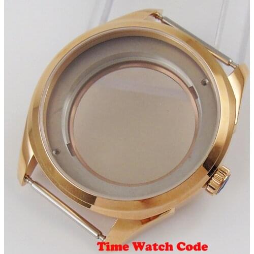 PARNIS 42mm Sapphire glass Rose-golden plated Mens Watch Case fit NH35 NH36 Automatic MOVEMENT