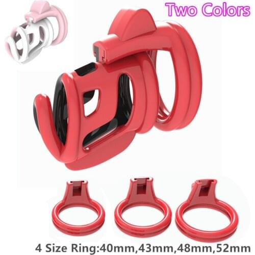 2019 New Resin Male Chastity Device Colorful Cock Cage With 4 Size Penis Ring Adult Bondage Chastity Belt