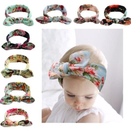 New Colorful Boho Newborn Toddler Headband Ribbon Elastic Baby Headdress Kids Hair Band Girl Bow Knot 3M-12T