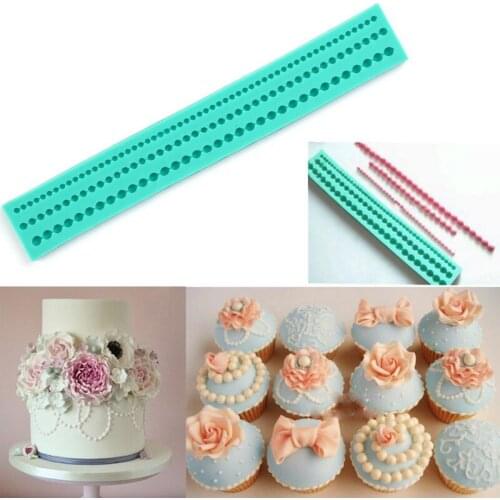 New Pearl String Beads Silicone Mold Cake Decoration Fondant Sugarcraft Baking Mould