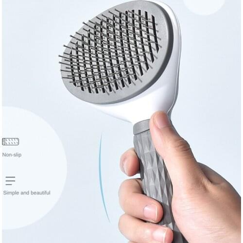 New Dog Cat Combs Stainless Steel Needle Hair Removal Brush Pet Brush One Key Hair Removal Cat Brush Cat and Dog Supplies