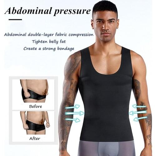 New Sexy Mens Slim Body Tummy Belly Fat Vest T Shirt Corset Shapewear Underwear Waist Trainer Slim Corsets