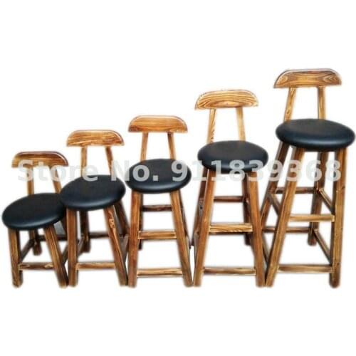 Hotel Dining Chair Commercial Chair Hotel Solid Wood Back Chair Office Wood Chair Leisure Chair Household High Foot Bar Chair