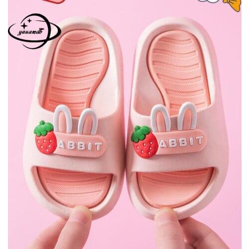 1-9y Kids Slippers Summer Boy Girl Flip Flops Shoes Flat Heels Mixed Colors Cute Indoor Comfortable Children Footwear Hy15