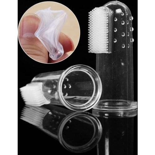 Wholesale 10 pc/lot Super Soft Silicone Finger Brush Dog Cat Toothbrush Advanced Oral Care Dental Wipe Pet Cleaning Supplies