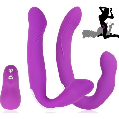 Erotic Strapless Strapon Dildo Wireless Lesbian Double Penetration Remote Vibrator Sex Toys for Woman Toys for Adults Sex Shop