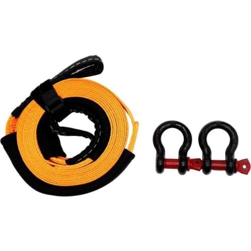 5m 5 Tons Heavy Duty Car Recovery Tow Strap Towing Rope with 2 Tow Hooks Off Road Accessories