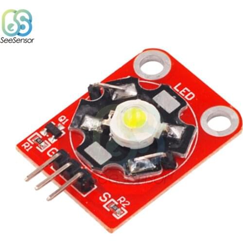 3W High Power KEYES LED Module with PCB Chassis for Arduino STM32 AVR White/Red/Yellow/Blue/Green/Purple