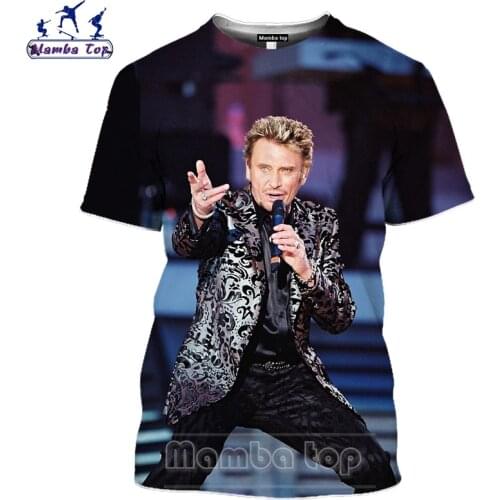 Mamba top Johnny Hallyday T Shirt 3D Fashion Rock Singer Anime Mens T-Shirts O Neck Men Tshirt Women Sweatshirt Unisex Clothing