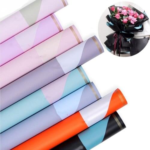 High quality 20pcs/set Flower Wrapping Paper 60X60cm Two-tone color Duplex Paper Flower Shop Packing Bouquet Wedding Decor gift