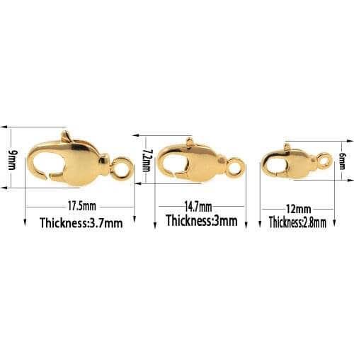 Copper Gold Lobster Clasp Hooks Connector Charms for Necklace Bracelet Jewerly Making