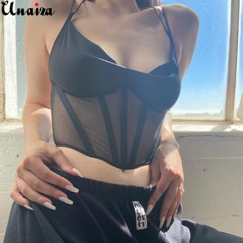 Unaiza Females New Style Waist Vest Small Sling Fashion Sexy V-neck Back Straps Waist Vest Slim Solid Color Casual Elegant Vest