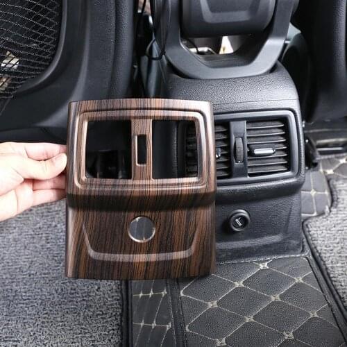 1pcs Pine Wood Grain ABS Plastic Rear Row Air Conditioning Vent Frame Trim for BMW X1 X2 F48 F47 2016-2018 Models Accessories