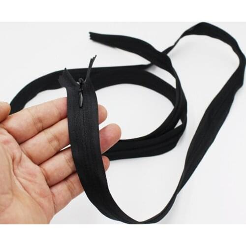 10PCS/LOT 200cm white and black Invisible Zipper CLOSE END for Wedding Dress Skirt r sewing Home Textile accessories