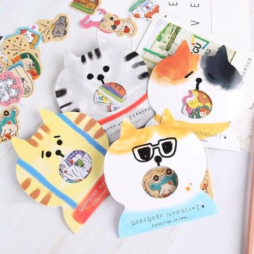 20packs Lovely Cat Cartoon Paper Stickers Creative DIY Scrapbooking Gift Stickers Party Decorative Packaging Labels Seal Sticker