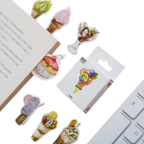50pcs/set Kawaii Ice Cream Cake Shapes Sticky Scrapbooking Stationery Women Girl DIY Diary Album Stickers School Office