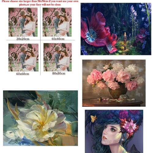 5D Diy Diamond Painting Flower Art Full Square Diamond Cross Stitch Kit Inlaid Home Bedroom Decoration Can Be Customized