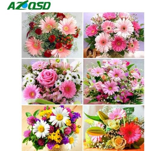 AZQSD Diamond Embroidery Daisy Mosaic Picture Of Rhinestones Diamond Art Painting Flower Cross Stitch Handmade Home Decor Gift