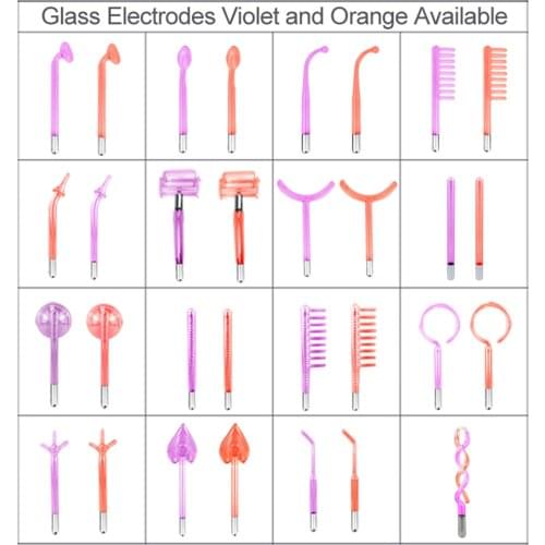 Handheld High Frequency Facial Machine Glass Electrode HF Replace Applicator Aron Neon Tube Violet Ray Acne Spot Wrinkle Remover