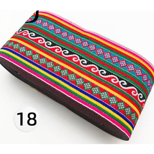 Rich Bohemian Style Embroidery Webbing 60MMX8YD Woven Jacquard Ribbon Trims For Skirt Hat Decoration DIY Accessories