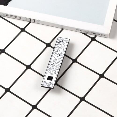 Photoshop Enamel Pins Brooch Badges Cartoon Photoshop Toolbar Old School PS Brooches Lapel Pin Jewelry Gift for Designer Student