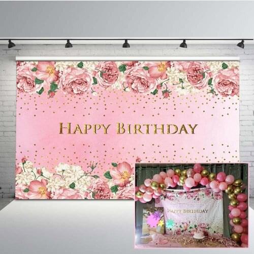 Flower Backdrop Princess Birthday Party Photo Background for Photography Booth Studio Floral Shower Backdrops for Party Supplies