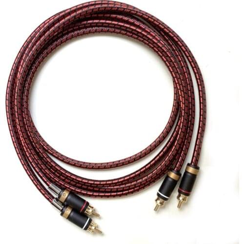 Hi-End 6.5MM OFC RCA audio cable gold plated RCA plug connector Hifi Amp Audio CD player Interconnector RCA cable